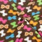 Brown-Multi Polyester Bone Printed Polar Fleece Knit Fabric By the Yard